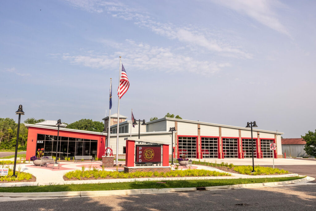 Paw Paw Fire Department facade angle